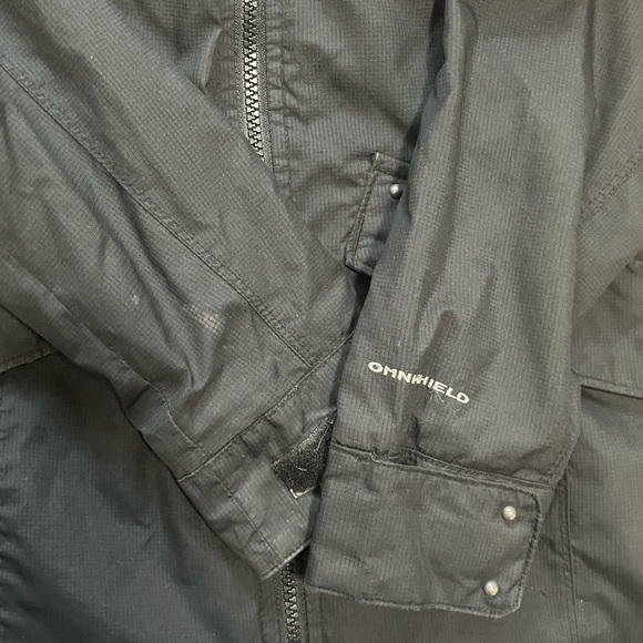 Columbia Women’s Black Rain Jacket Windbreaker Waterproof Small Omnitech - Picture 5 of 9